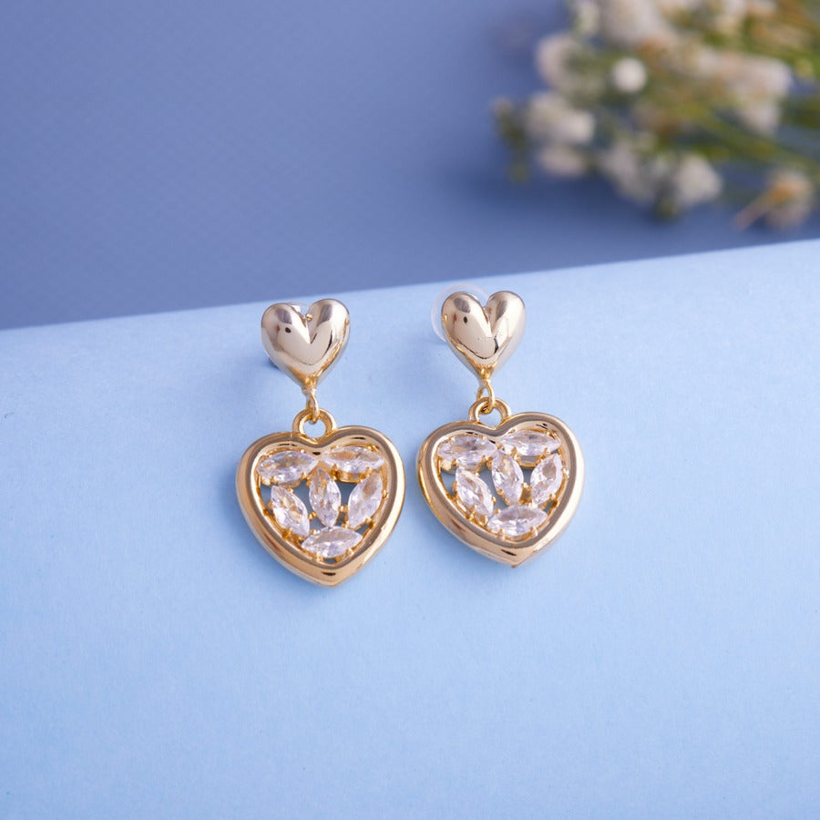 Brilite Stone-Embedded Drop Earrings